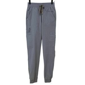 NWT Figs Charlotte 21 Pocket Slim Scrub Pants Gray Size XXS
